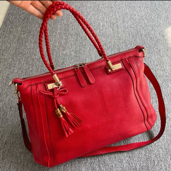 Gucci Tote Red Leather bag - Picture 1 of 9
